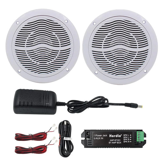 Herdio 6.5'' 120W Waterproof Bluetooth Marine Audio Ceiling Speaker Audio System Flush Mount Loudspeaker Suitable For Boat Home