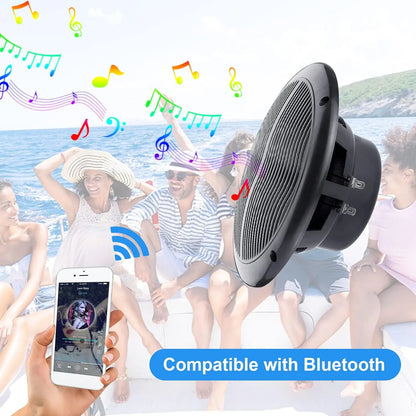 Herdio 6.5'' 120W Waterproof Bluetooth Marine Audio Ceiling Speaker Audio System Flush Mount Loudspeaker Suitable For Boat Home