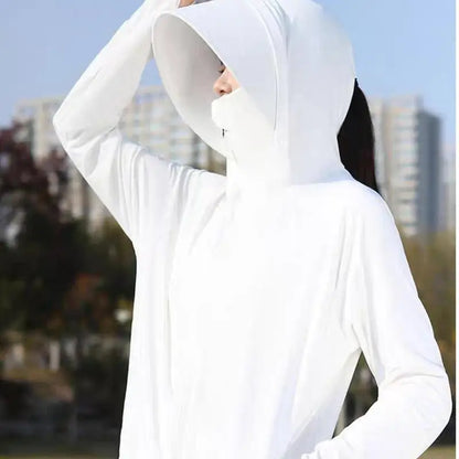 Sun Protection Jacket Long Sleeve UPF 50 Sun Protection Hoodie With Sun Hat UV Shirts Jacket SPF Shirt With Pockets For Hiking